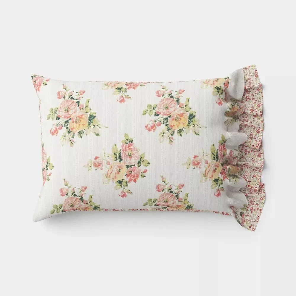 3pc Teen Printed Floral Double Ruffle Comforter Set - Threshold‎ Studio McGee